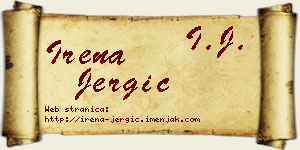 Irena Jergić vizit kartica